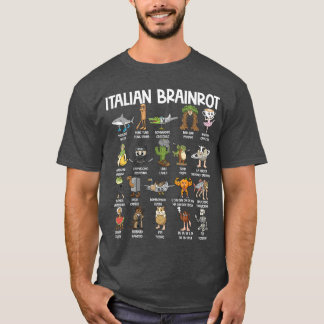 Italian Brainrot Characters Funny Meme Popular Tre T-Shirt