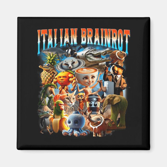 Italian Brainrot Characters Funny Meme Pular Trend Magnet (Front)
