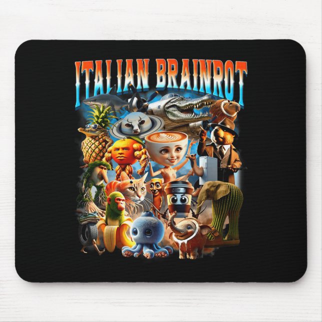 Italian Brainrot Characters Funny Meme Pular Trend Mouse Pad (Front)