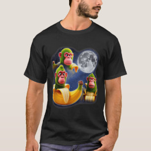 Italian Brainrot Chimpanzini Bananini 3 Moon Weird T-Shirt
