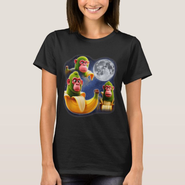 Italian Brainrot Chimpanzini Bananini 3 Moon Weird T-Shirt (Front)