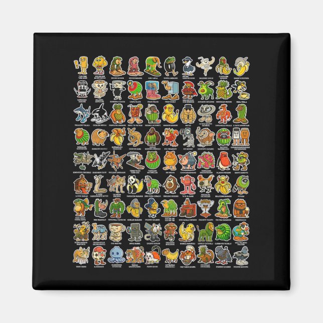 Italian-brainrot Gen Z Funny Meme 90 Brainrot Char Magnet (Front)