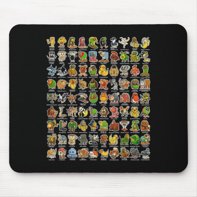 Italian-brainrot Gen Z Funny Meme 90 Brainrot Char Mouse Pad (Front)