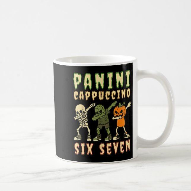 Italian Brainrot Halloween Panini Cappuccino Six S Coffee Mug (Right)