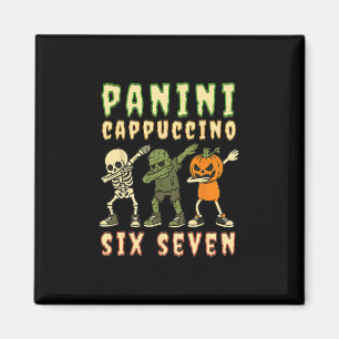 Italian Brainrot Halloween Panini Cappuccino Six S Magnet