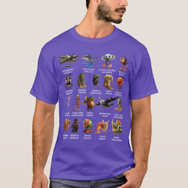 Italian Brainrot List T-Shirt (Front)