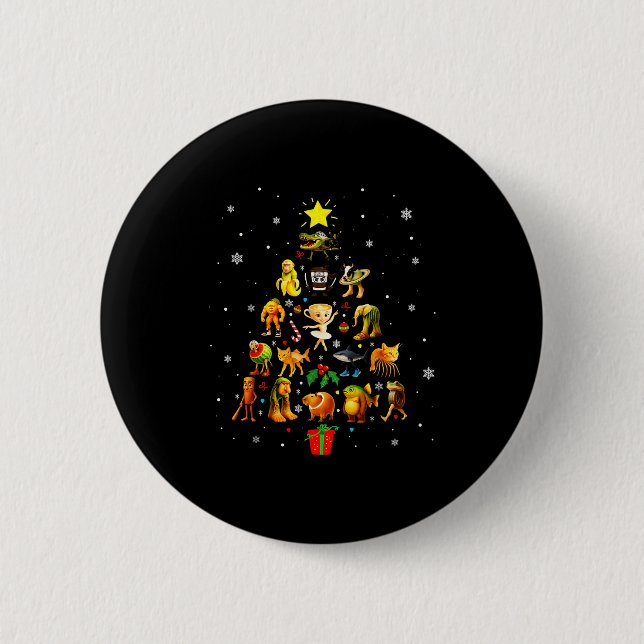 Italian Brainrot Meme Christmas Tree Brain Rot Xma 6 Cm Round Badge (Front)