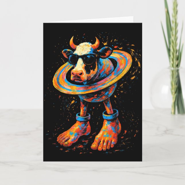 Italian Brainrot Meme La Vaca Saturno Saturnita Wa Card (Front)