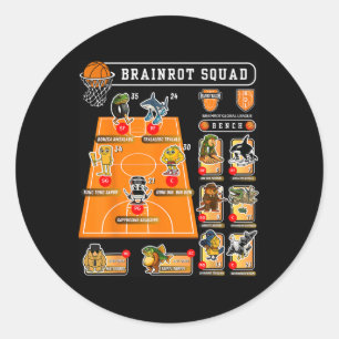 Italian-brainrot Sketll Squad Sport Meme Funny Lle Classic Round Sticker