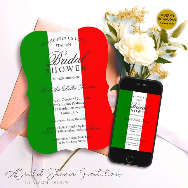 Italian Bridal Shower Invitation (Creator Uploaded)