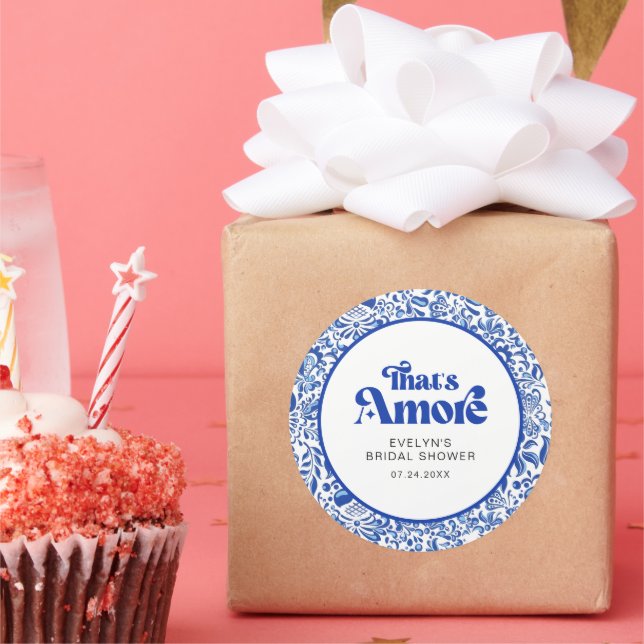 Italian Bridal Shower That's Amore Favour Classic Round Sticker (Party)