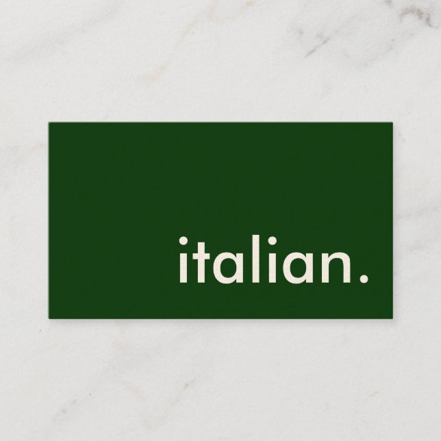 italian. business card (Front)