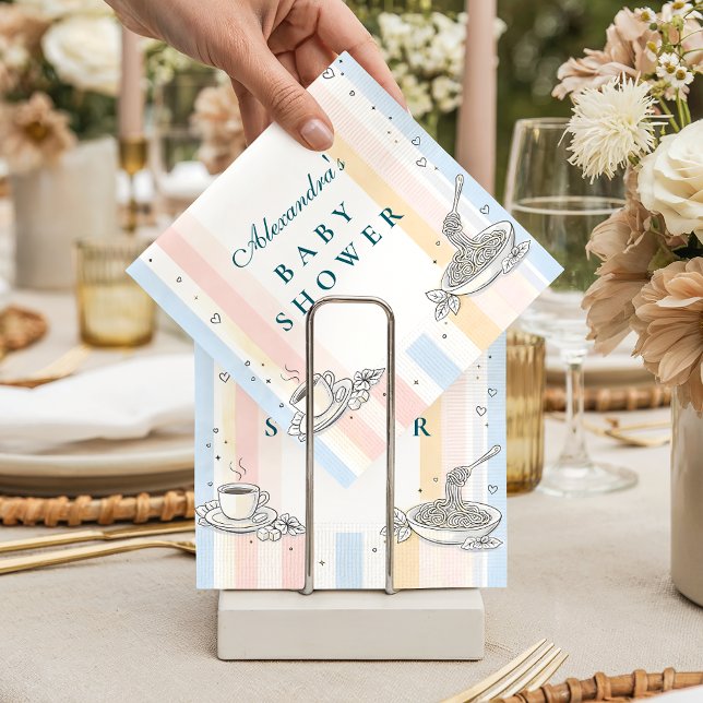 Italian Café Doodle Baby Shower Napkin (Creator Uploaded)