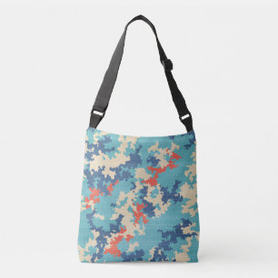 Italian Camo Summer Blue Unique Cargo Pattern Crossbody Bag