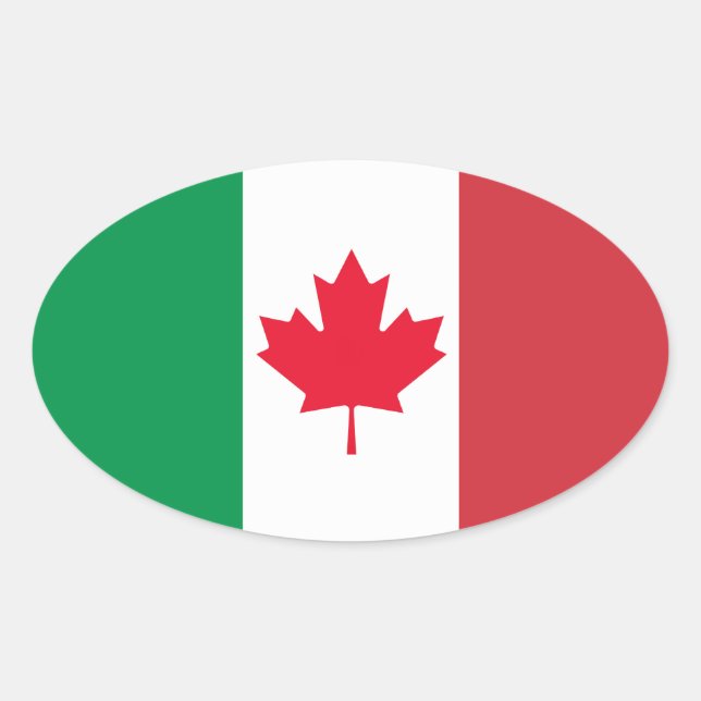 Italian-Canadian Pride Oval Sticker (Front)