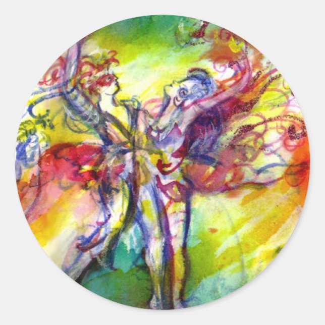 ITALIAN CARNIVAL / Dance,Music,Theatre Classic Round Sticker (Front)