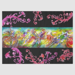 ITALIAN CARNIVAL DANCE, RED PURPLE FLORAL SWIRLS TISSUE PAPER