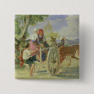 Italian Cart 15 Cm Square Badge