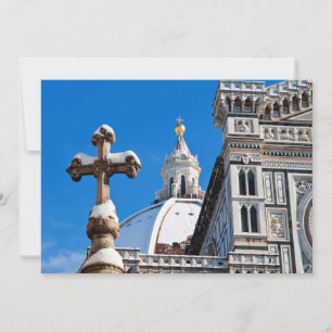 Italian Cathedral Covered in Snow Holiday Card