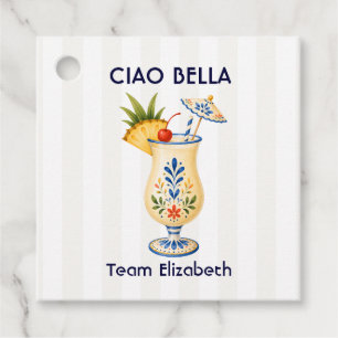 Italian Ceramic Cocktail Amalfi Coast Bachelorette Favour Tags