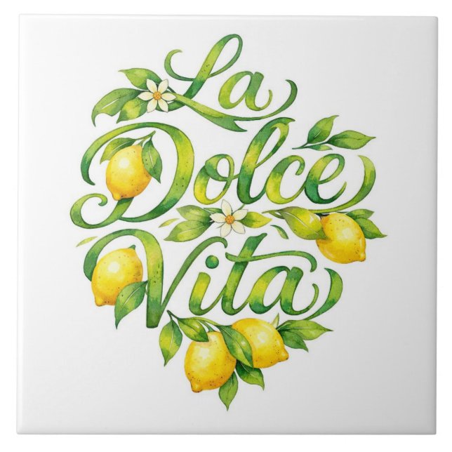 Italian Ceramic Lemon La Dolce Vita Tile (Front)