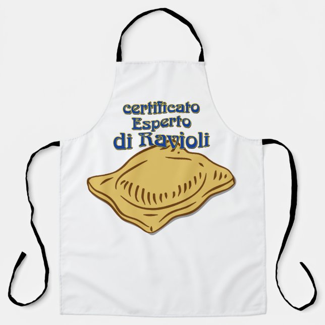 Italian Certificato Esperto di ravioli Pasta Quote Apron (Front)