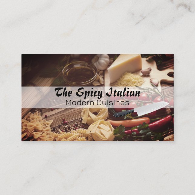 Italian Cheeses Herbs Spices | Pasta | Culinary Business Card (Front)