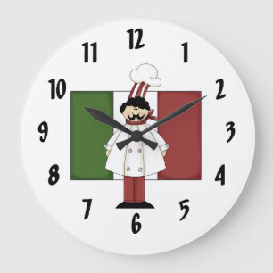 Italian Chef #1 Large Clock