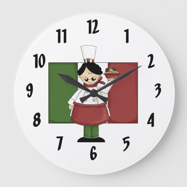 Italian Chef #3 Large Clock (Front)