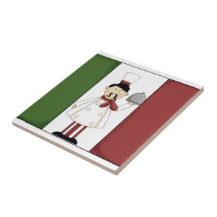 Italian Chef #4 with flag Tile