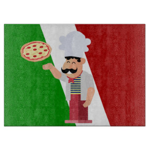 Italian Chef and Pizza Cutting Board