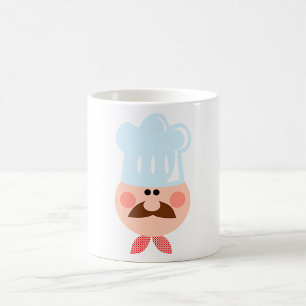 Italian Chef Face with Moustache and Hat Coffee Mug