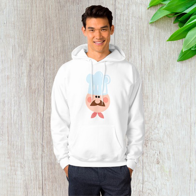 Italian Chef Face with Moustache and Hat Hoodie (Creator Uploaded)