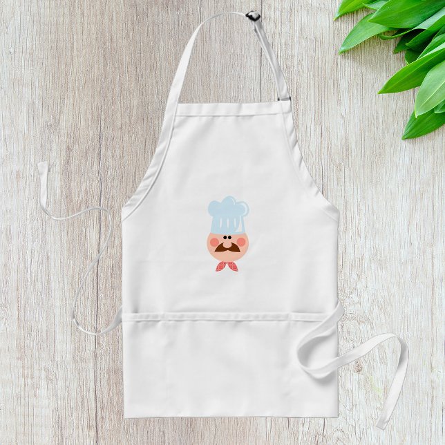 Italian Chef Face with Moustache and Hat Standard Apron (Creator Uploaded)