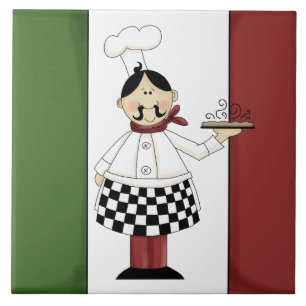 Italian Chef fun kitchen tile
