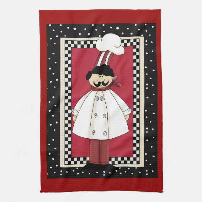 Italian Chef fun kitchen towel (Vertical)