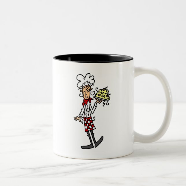 Italian Chef With Spaghetti Tshirts and Gifts Two-Tone Coffee Mug (Right)