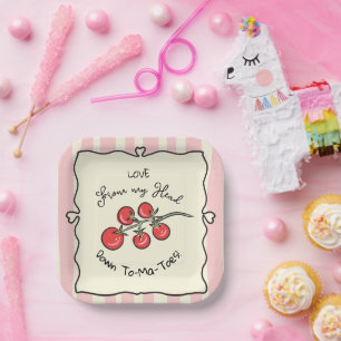 Italian Cherry Tomato Baby Shower Paper Plate