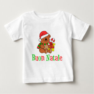 Italian Christmas Bear For Kids Baby T-Shirt