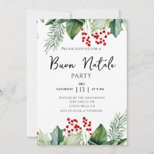 Italian Christmas Buon Natale Party Invitation