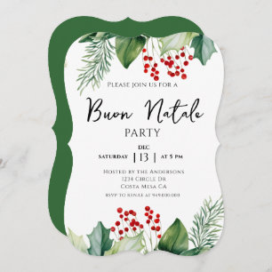 Italian Christmas Buon Natale Party Invitation