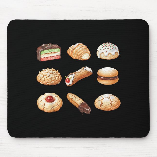 Italian Christmas Cookie Xmas Holiday Men Women Ki Mouse Pad (Front)