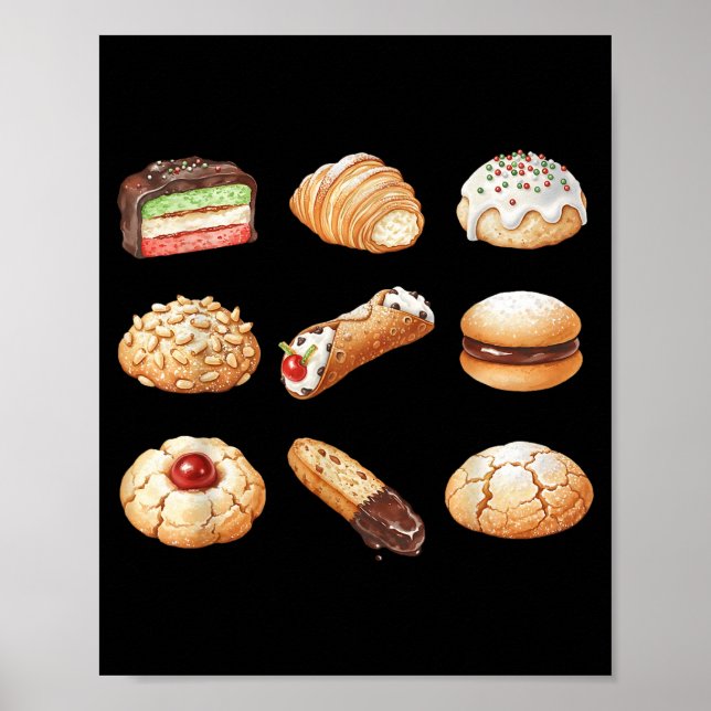 Italian Christmas Cookie Xmas Holiday Men Women Ki Poster (Front)