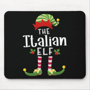 Italian Christmas Elf Matching Pajama X-mas Party Mouse Pad