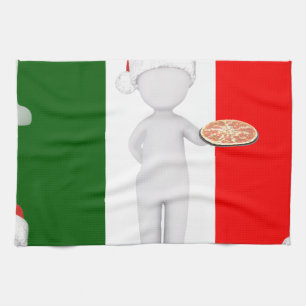 italian christmas tea towel