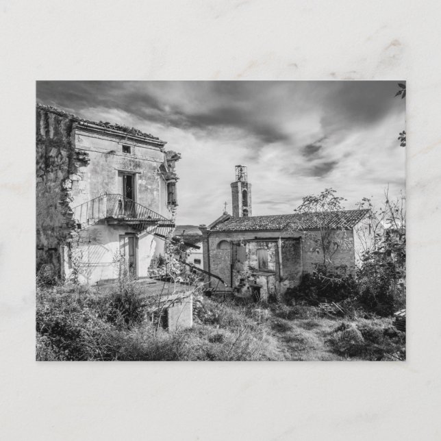 Italian Church | Urban Decay | Black and White Postcard (Front)
