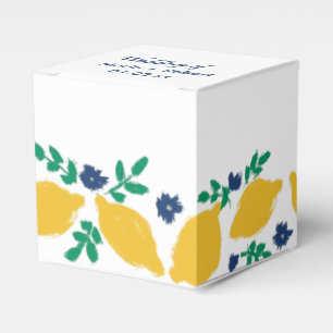 Italian Citrus Lemon Hand Drawn Wedding Favour Box