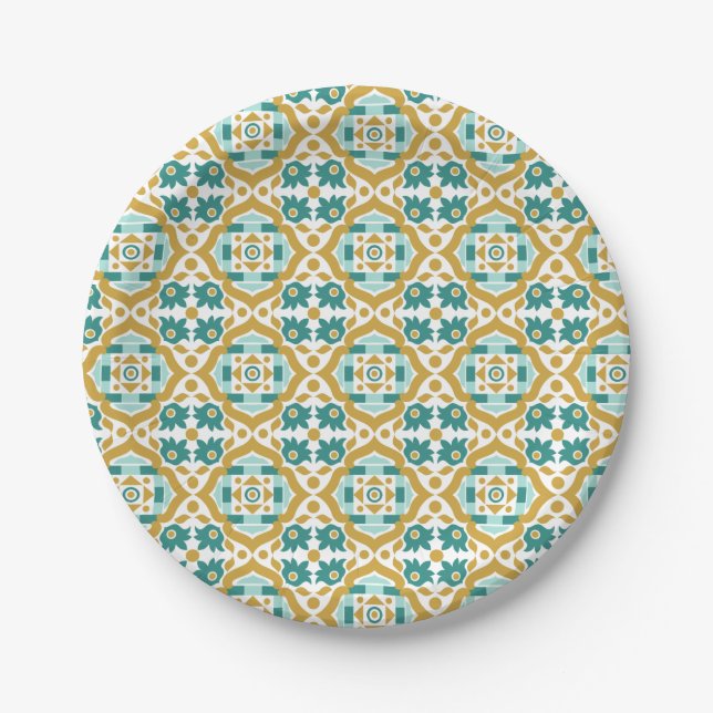 Italian Classic Motif 1 Seamless Pattern Paper Plate (Front)