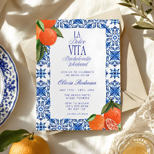 Italian Coastal La Dolce Vita Bachelorette Invitation