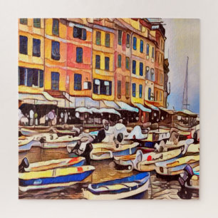 Italian Coastal Portofino Artsy Jigsaw Puzzles